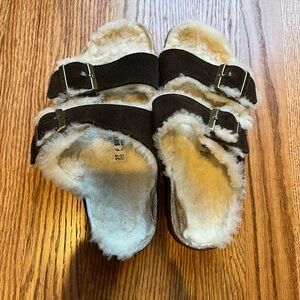 Birkenstock Arizona Mocha Shearling Seude